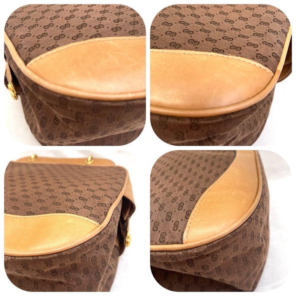Gucci Micro GG Monogram canvas/leather vintage handbag - Picture 8 of 14